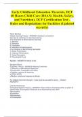 Early Childhood Education Theorists, DCF 40 Hours Child Care (HSAN) Health, Safety, and Nutrition), DCF Certification Test - Rules and Regulations for Facilities (Updated recently)