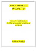 APEA 3P PREP 1-7 FULL QNS AND ANS ALL TOPICS AND ASSESSMENTS 20232024