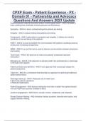 CPXP Exam - Patient Experience - PX - Domain 01 - Partnership and Advocacy Questions And Answers 2023 Update