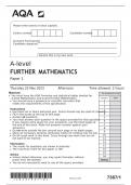 FURTHER MATHEMATICS Paper 1