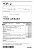 FURTHER MATHEMATICS Paper 3 Discrete