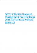 WGU C214 OA FinancialManagementPre-TestExam2023 (Revised and VerifiedRatedA)