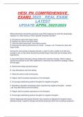 HESIPNCOMPREHENSIVE EXAM32023REALEXAM LATEST UPDATEAPRIL20232024 Whatinterventionshouldthepracticalnurse(PN)implementtomeetthephysiologic integrityofaclientduringamanicepisode ofbipolar disorder? A. Provide the client with finger foods. B.Restrictthec