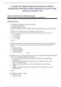 Complete Test Bank Radiation Protection in Medical  Radiography 9thEdition Sherer Questions & Answers with  rationales (Chapter 1-16) Chapter01:IntroductiontoRadiationProtection Sherer:RadiationProtectionin MedicalRadiography,8th Edition MULTIPLECHOICE 1.