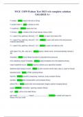 WGU C859 Python Test 2023 wit complete solution GRADED A+ f1.read() -ANS>>read a file into a string f1.write("hello!") -ANS>>writes to a file f1.readline() -ANS>>reads next line f1.close() -ANS>>closes a file (must always clo