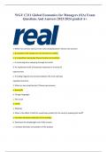 WGU C211 Global Economics for Managers (OA)Exam  Questions And Answers 2023/2024 graded A+ 1. Which two phrases represent the views of globalization? Choose two answers. a. A pendulum that swings from one extreme to another b. A competition among key fina