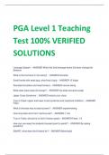 PGA Level 1 Teaching  Test 100% VERIFIED  SOLUTIONS