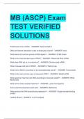 MB (ASCP) Exam TEST VERIFIED  SOLUTIONS