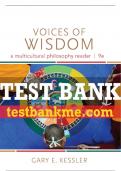 Test Bank For Voices of Wisdom: A Multicultural Philosophy Reader - 9th - 2016 All Chapters - 9781285874333