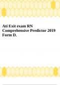 Ati Exit exam RN Comprehensive Predictor 2019 Form D.