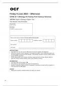 ocr GCSE Biology B (Twenty First Century Science) (J257/04) QUESTION PAPER June2023.