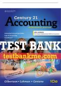 Test Bank For Century 21 Accounting: Multicolumn Journal, Copyright Update - 10th - 2017 All Chapters - 9781305947696