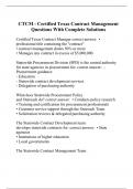 CTCM - Certified Texas Contract Management Questions With Complete Solutions