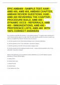 EPIC AMB400 - Sample Test, KAW - AMB 400, AMB 400, AMB400 Chapter, AMB400 Review questions, KAW - AMB 400 Reviewing The Chapter - Procedure Build, AMB 400 - Dynamic OCCs - Referrals, AMB 400 - Immunizations, Amb 400 - Preference Lists, AMB 400  QUESTIONS 