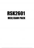 RSK2601 MCQ EXAM PACK 2023