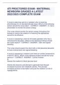 ATI PROCTORED EXAM - MATERNAL  NEWBORN GRADED A LATEST  2022/2023 COMPLETE EXAM