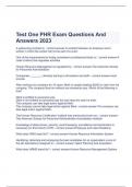  Test One PHR Exam Questions And Answers 2023