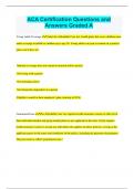 ACA Certification Questions and Answers Graded A