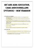 HIV AND AIDS (EDUCATION, CARE AND COUNSELLING ) PYC2605 - NEW VERSION