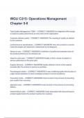 WGU C215- Operations Management Chapter 5-6 Questions and Answers 2023 ( A+ GRADED 100% VERIFIED)