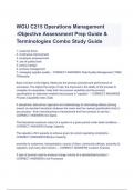 WGU C215 Operations Management -Objective Assessment Prep Guide & Terminologies Combo Study Guide 2023  Already Passed.