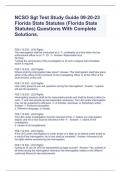 NCSO Sgt Test Study Guide 09-20-23 Florida State Statutes (Florida State Statutes) Questions With Complete Solutions.