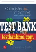 Test Bank For Chemistry in Context, 10th Edition All Chapters - 9781260240849