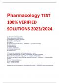 Pharmacology TEST 100% VERIFIED  SOLUTIONS 2023/2024