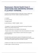 Rasmussen: Mental Health Exam 2 QUESTIONS AND ANSWERS[ GRADED  A ] [LATEST VERSION]