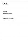 OCR AS Level Biology A H020/02 JUNE 2023 MARK SCHEME: Depth in biology