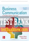 Test Bank For Business Communication: A Problem-Solving Approach, 2nd Edition All Chapters - 9781260088359