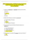 APEA Pathophysiology AND Pharmacology Real Exam  Latest Version |177 Questions And Verified  Answers(Agraded)