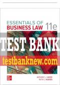 Test Bank For Essentials of Business Law, 11th Edition All Chapters - 9781260734546