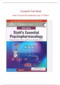 Stahl’s Essential Psychopharmacology 5th Edition Test Bank