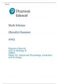 Pearson Edexcel GCE In Biology B (9BI0) Paper 02 MARK SCHEME (Results) Summer 2023: Advanced Physiology, Evolution and Ecology