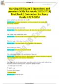 Nursing OB Exam 2 Questions and Answers With Rationale 2023-2024| Test Bank | Guarantee A+ Score Guide 2023-2024