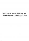 NRNP MISC Exam Questions With Answers Latest Updated 2023/2024 (Graded 100%)