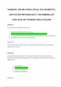 NURSING NR 509 APEA FINAL EXAM HEENT | ADVANCED PHYSIOLOGY | CHAMBERLAIN COLLEGE OF NURSING REAL EXAMS