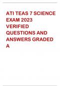 ATI TEAS 7 SCIENCE  EXAM 2023  VERIFIED QUESTIONS AND  ANSWERS GRADED  A 