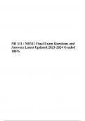 NR 511 Advanced Physical Assessment: Final Exam Questions With Answers Latest Updated 2023- 2024 (Score 100%) | NR 511 / NR511 Final Exam Questions and Answers Latest 2023-2024 | NR 511 Final Exam Questions With Correct Answers & NR 511 / NR511 Final Exam