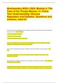 Biochemistry WGU- C624: Module 4: The Case of the Thirsty Woman / 4. Check Your Understanding: Glucose Regulation and Diabetes. Questions and answers, rated A+ 2024