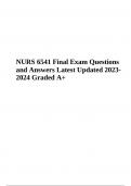 NUNP 6541 Final Exam Questions With Correct Answers Latest 2023- 2024 (Score A+)