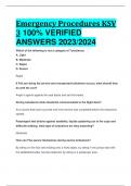 Emergency Procedures KSV 3 100% VERIFIED ANSWERS 2023/2024 