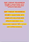 UPDATED 2024/2025 EMT FISDAP READINESS  EXAM 4 QUESTIONS WITH COMPLETE SOLUTION NEW UPDATE 2023/2024