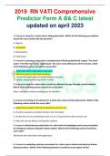 2019 RN VATI Comprehensive Predictor Form A B&Clatest  updated on april 2023 1.Anurseiscaringforaclientwhoistakingalprazolam.Whichofthefollowingprescriptions shouldthenurseclarifywiththeprovider? A.Digoxin B.Lorazepam C.Atomoxetine D.Ceftriaxone 2.A nurse