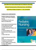 TEST BANK For Kathryn Rudd, Davis Advantage for Pediatric Nursing: Critical Components of Nursing Care 3rd Edition Verified Chapters 1 - 22 Complete Newest Version