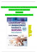 TEST BANK For Leadership Roles and Management Functions in Nursing Theory and Application 11th Edition By Bessie L. Marquis, Carol Jorgensen Huston| Complete Chapter's 1 - 25 | 100 % Verified