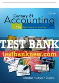 Test Bank For Century 21 Accounting: Multicolumn Journal - 11th - 2019 All Chapters - 9781337565424