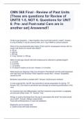 CMN 568 Final - Review of Past Units (These are questions for Review of UNITS 1-5, NOT 6. Questions for UNIT 6: Pre- and Post-natal Care are in another set) Answered!!