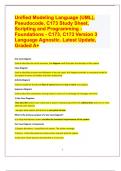 Unified Modeling Language (UML), Pseudocode, C173 Study Sheet, Scripting and Programming - Foundations - C173, C173 Version 3 Language Agnostic. Latest Update, Graded A+ 2024 | 36 Pages